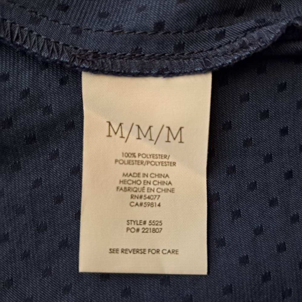 Cabi Polka Dots Top 3/4 Sleeve Size M Navy Blue Color Great Condition - Picture 7 of 12